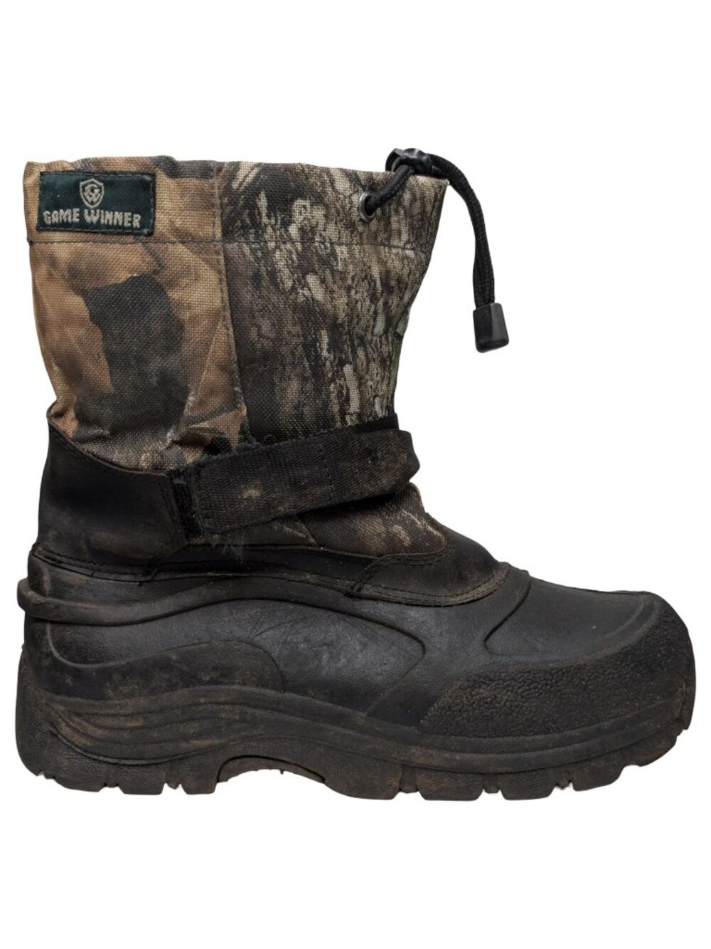 Game Winner Camo Hunting Boots Boys Green Brown Outdoor Winter Snow Size 4